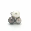 bague en or blanc avec perles et diamants