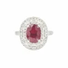 Bague en or blanc avec rubis et diamants ct