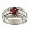 Bague en or blanc avec rubis et diamants certifiés IGI