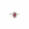 Bague en or blanc avec rubis de 1,19 ct et diamants