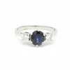 Bague en or blanc avec saphir et diamants