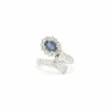 Bague en or blanc avec saphir et diamants