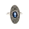 Bague en or blanc avec saphir et diamants