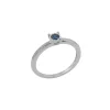 Bague en or blanc avec saphir et diamants