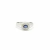 Bague en or blanc avec saphir et diamants