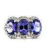 Bague en or blanc avec tanzanites et diamants