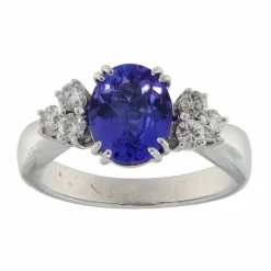 Bague en or blanc avec tanzanite et diamants