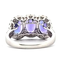 Bague en or blanc avec tanzanites et diamants