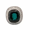 Bague en or blanc avec tourmaline verte et diamants
