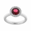 Bague en or blanc avec tourmaline et contour diamant