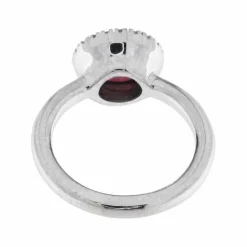 Bague en or blanc avec tourmaline et contour diamant