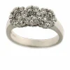 Bague en or blanc, diamants naturels