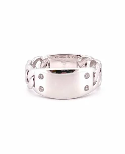 Bague en or blanc, diamants