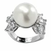 Bague en or blanc, diamants des mers du Sud 13,00 mm et diamants naturels 2,38 ct