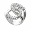 Bague en or blanc, diamants naturels
