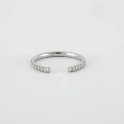 Bague en or blanc diamants