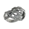 Bague en or blanc, diamants naturels