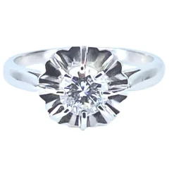 Bague en or blanc Diamant taille brillant