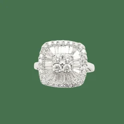 Bague en or blanc diamants