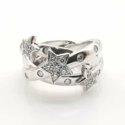 Bague en or blanc diamants