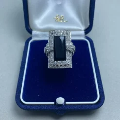 Bague en or blanc diamants