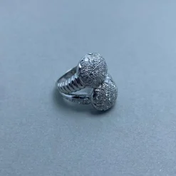 Bague en or blanc diamants