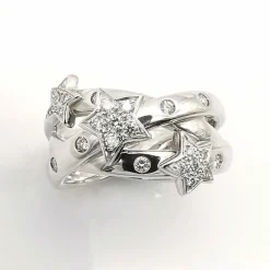 Bague en or blanc diamants