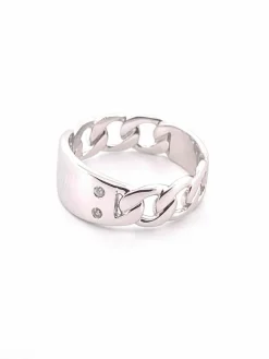 Bague en or blanc, diamants