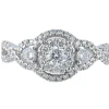 Bague en or blanc, entrelacée de diamants