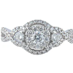 Bague en or blanc, entrelacée de diamants