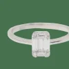 Bague en or blanc et diamants baguettes
