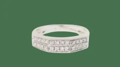 Bague en or blanc et diamants