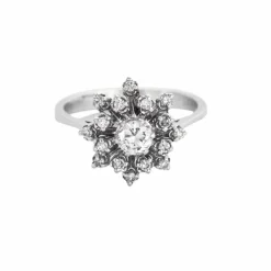 Bague en or blanc et diamants