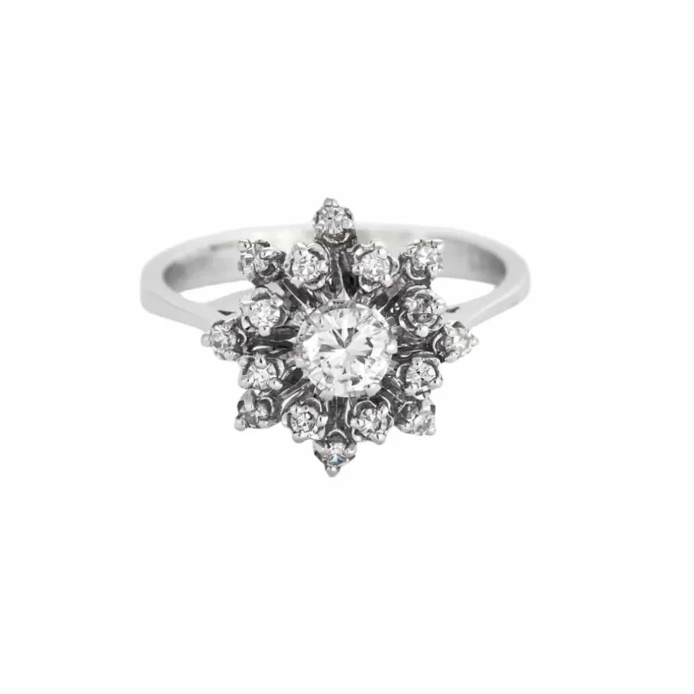 Bague en or blanc et diamants