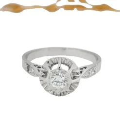 Bague en or blanc et diamant