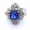 Bague en or blanc et diamants tanzanite