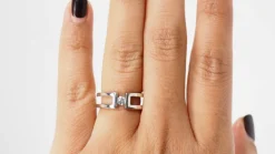 Bague en or blanc et diamant