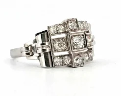 Bague en or blanc et diamants