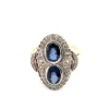Bague en or blanc et jaune avec saphirs et diamants