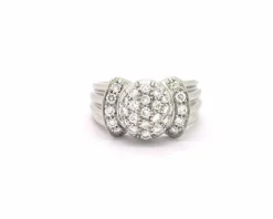 Bague en or blanc et pavé diamants