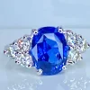 Bague en or blanc, exceptionnel saphir Birman non chauffé 5,32 carats
