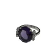 Bague en or blanc ornée d'une importante Améthyste