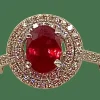 Bague en or blanc, rubis 1,28 Birman et diamants
