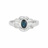 Bague en or blanc saphir et diamants