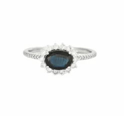 Bague en or blanc Saphir et diamants
