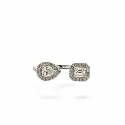 Bague en or blanc sertie de diamants