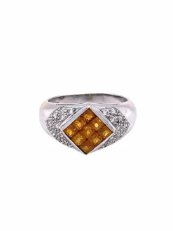 Bague en Or Citrine et Diamants