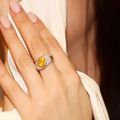 Bague en Or Citrine et Diamants