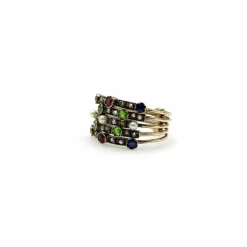 Bague en or, diamant, rubis, saphir, grenat, perle