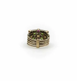 Bague en or, diamant, rubis, saphir, grenat, perle